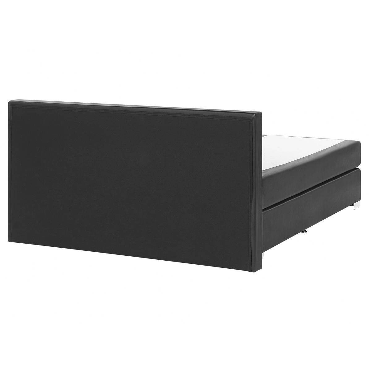 BOXBETT 160/200 cm Schwarz President - Schwarz, Kunststoff/Textil (160/200cm) - Beliani