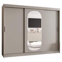 SCHWEBETÜRENSCHRANK 200/250/62 3-türig - Kaschmir/Silberfarben, Holz (250/200/62cm) - MÖBEL KRYSPOL