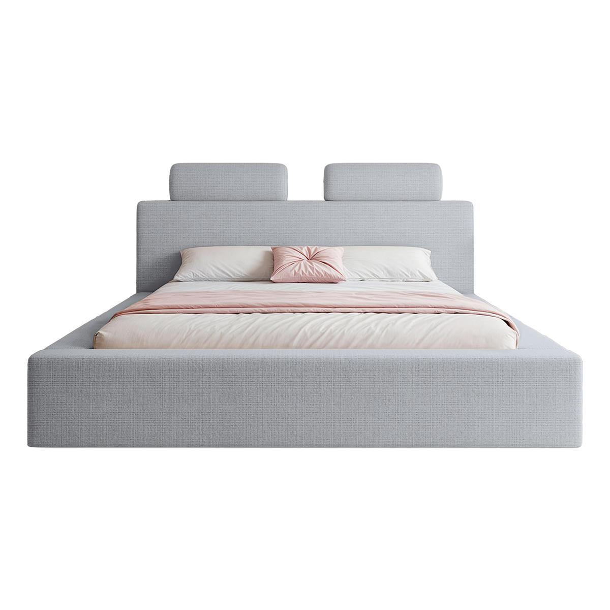 POLSTERBETT PELLIZZANO 160x200 cm, Grau - Grau, Textil (200/160cm) - Fedve