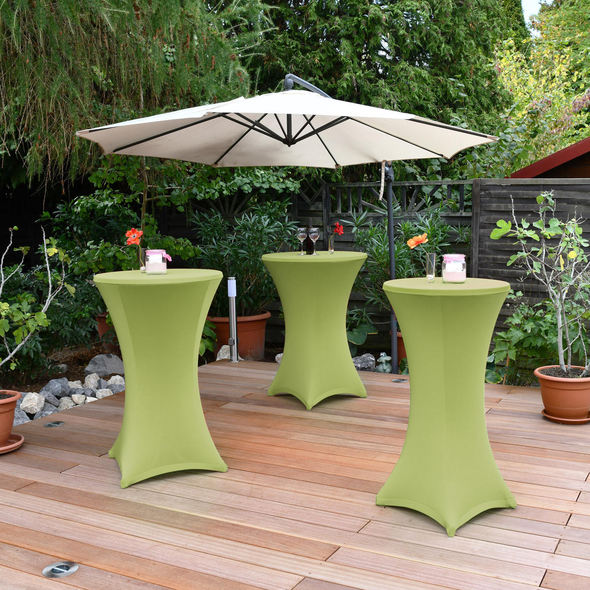 STEHTISCHHUSSE Stella Ø 80 cm Hellgrün - Hellgrün, Textil (80/120cm)