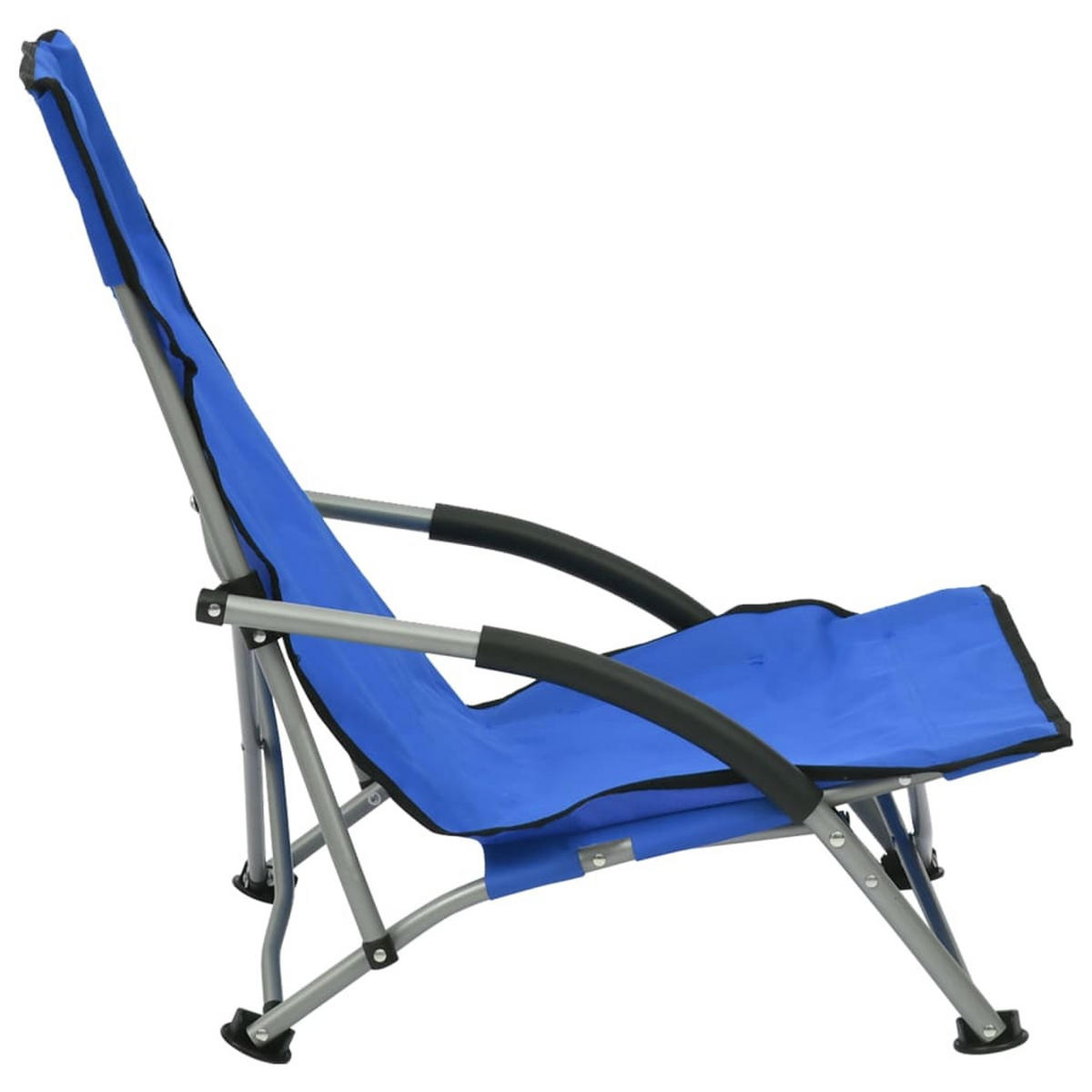 KLAPPBARE Strandstühle 2Er Set Blau Stoff - Blau, Metall (55.5/66/65.5cm) - vidaXL