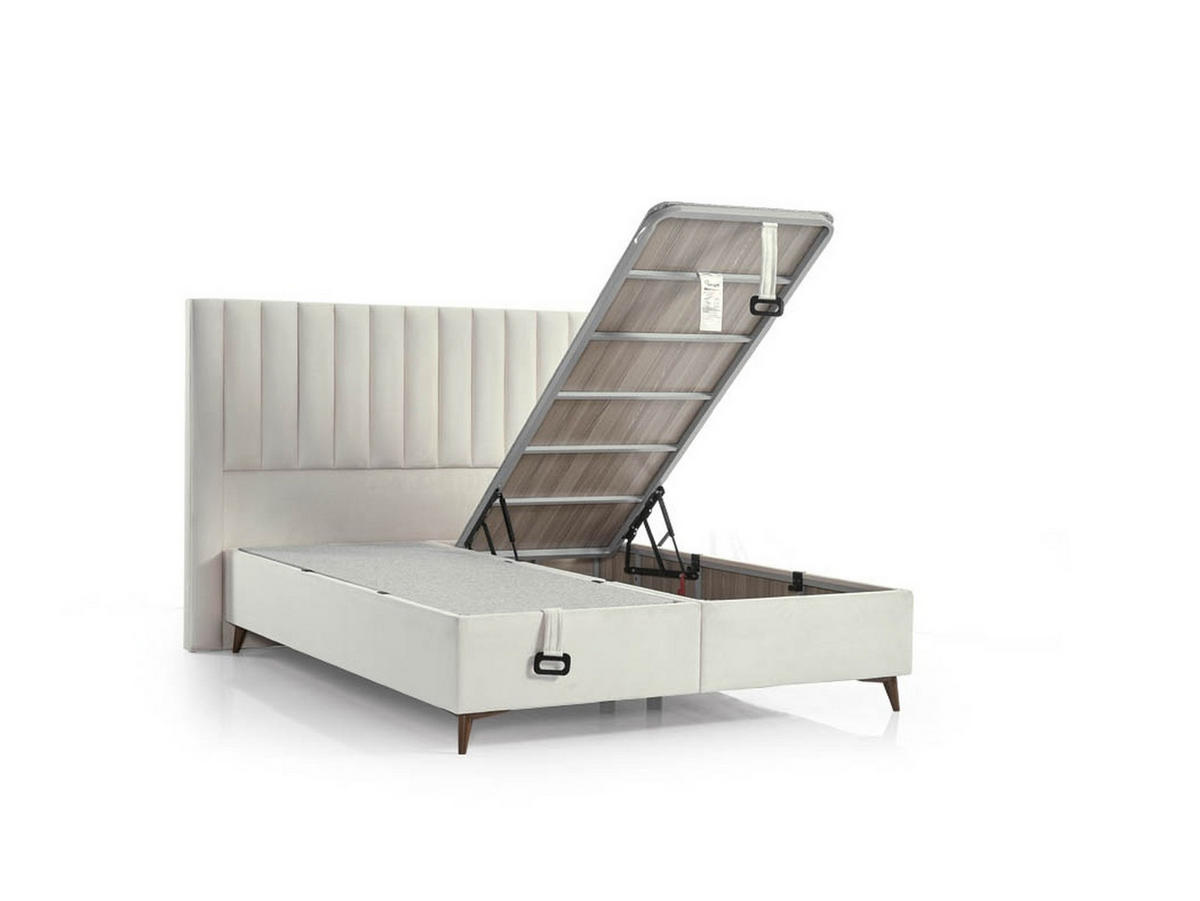 POLSTERBETTSET Eclipse 160x200 Creme - Creme, Textil/Metall (160/200cm) - Villa Möbel