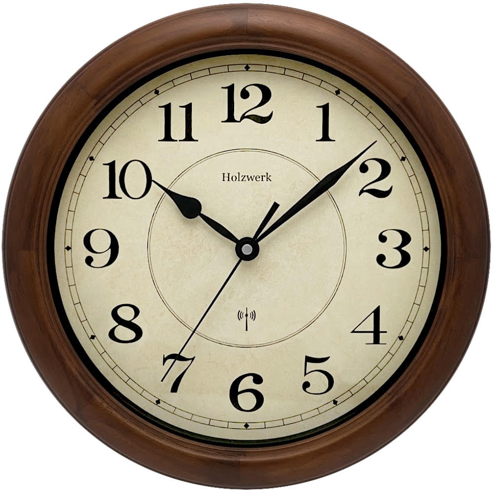WANDUHR Holz Designer WITTENBURG (FUNK) Loft Wand Uhr, braun - Braun, Glas/Holz (35/35/5.5cm) - Holzwerk