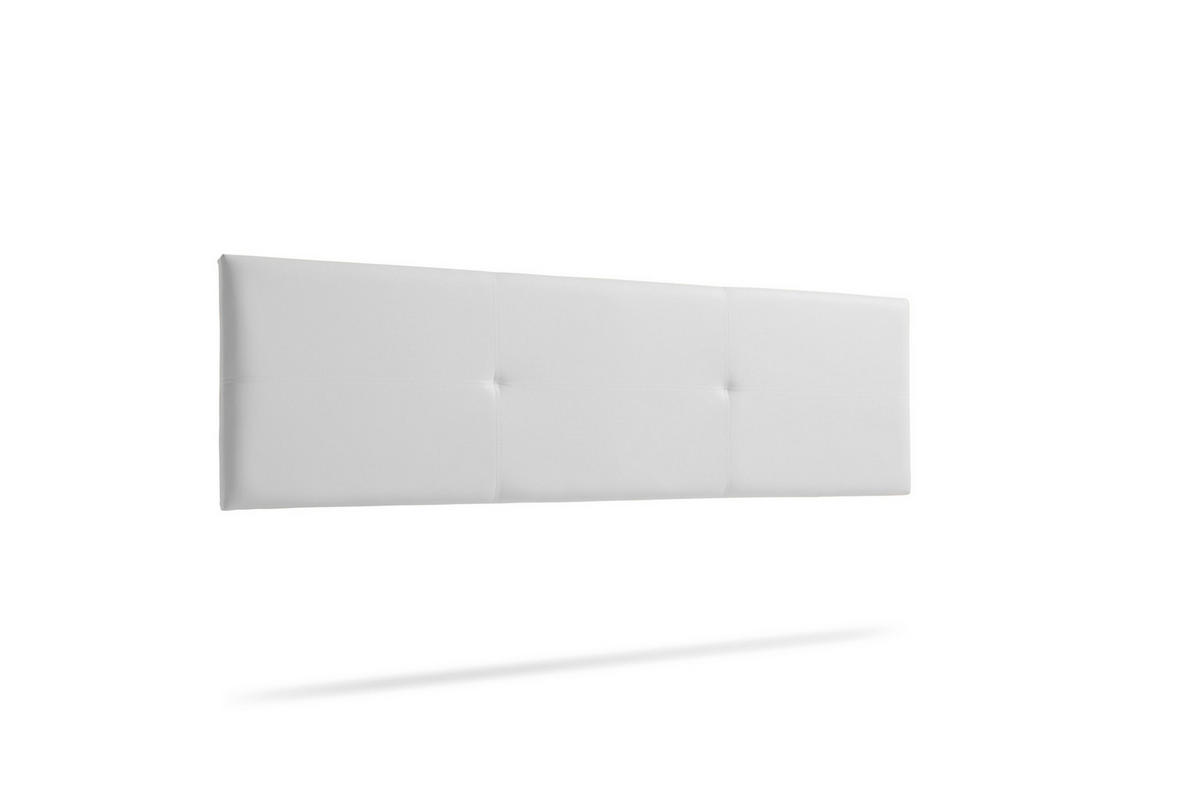 KOPFTEIL gepolstert ALMA Kunstleder 115x50x5 cm - Weiß - Moonia - Weiß, Holz (115/5/50cm)