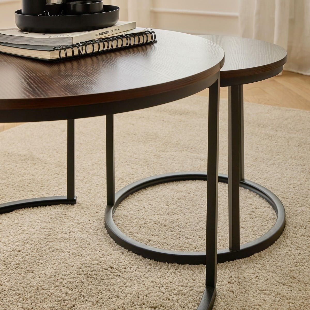 BEISTELLTISCHEN (Set aus 2) 70/70/45,5 cm - Braun, Holzwerkstoff (70/70/45.5cm) - Calicosy