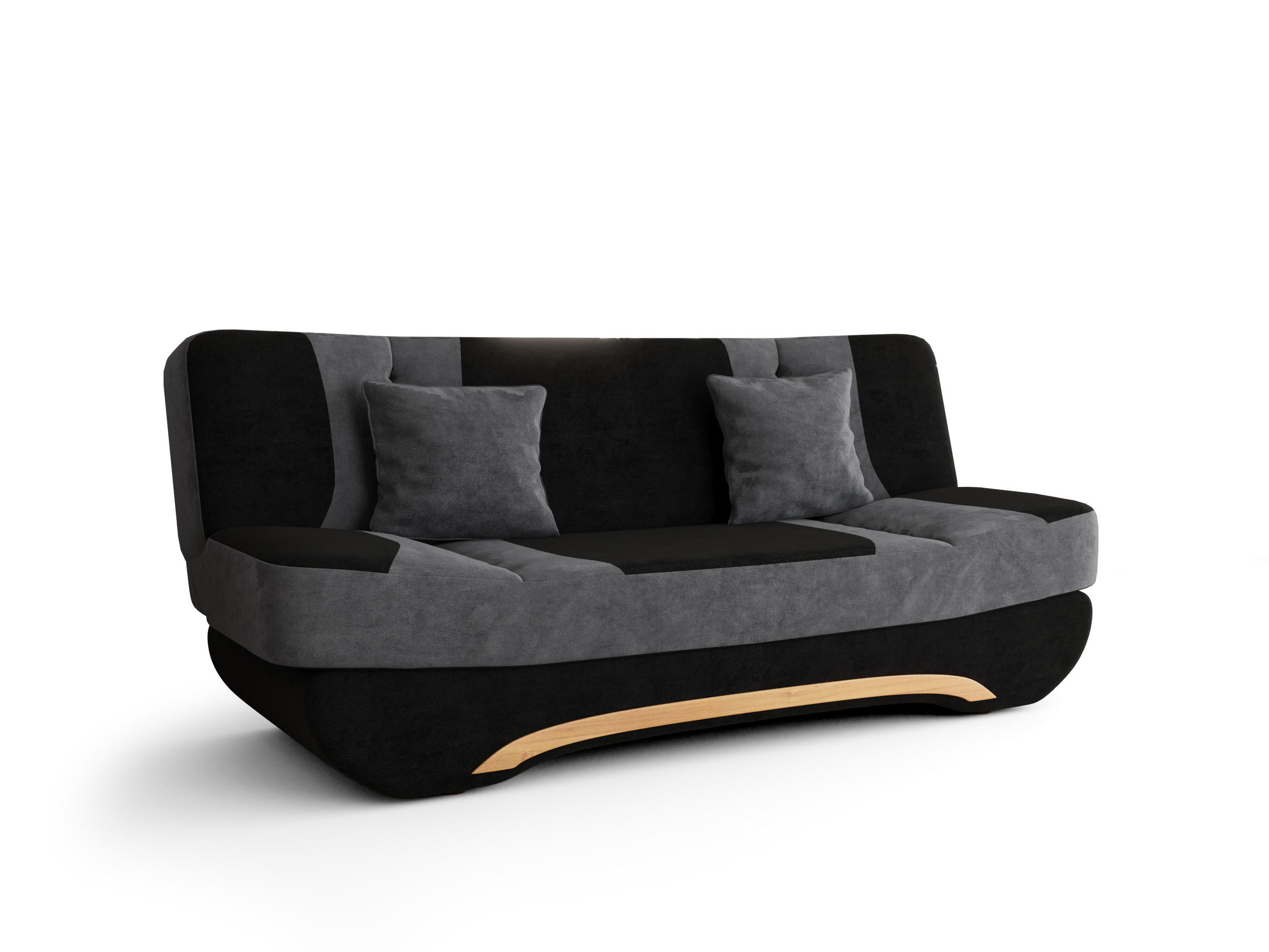 SOFA Boat mit Schlaffunktion - Dunkelgrau/Schwarz, Textil (190/95/80cm) - SIMKAM Furniture