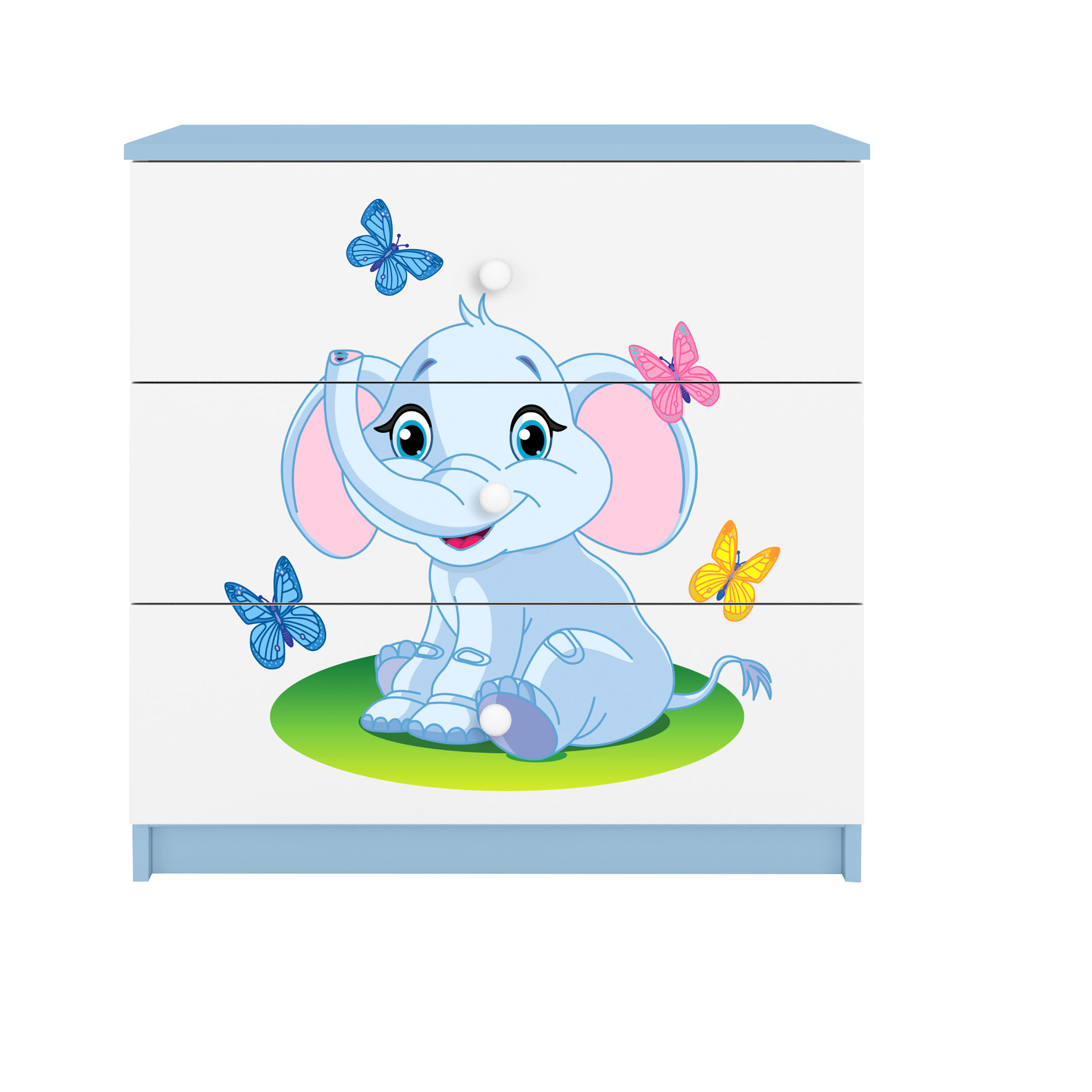 KOMMODE Babydreams Elefant 81/81/41 - Blau, Holzwerkstoff (81/81/41cm) - RAUMHIRSCH FURNITURE