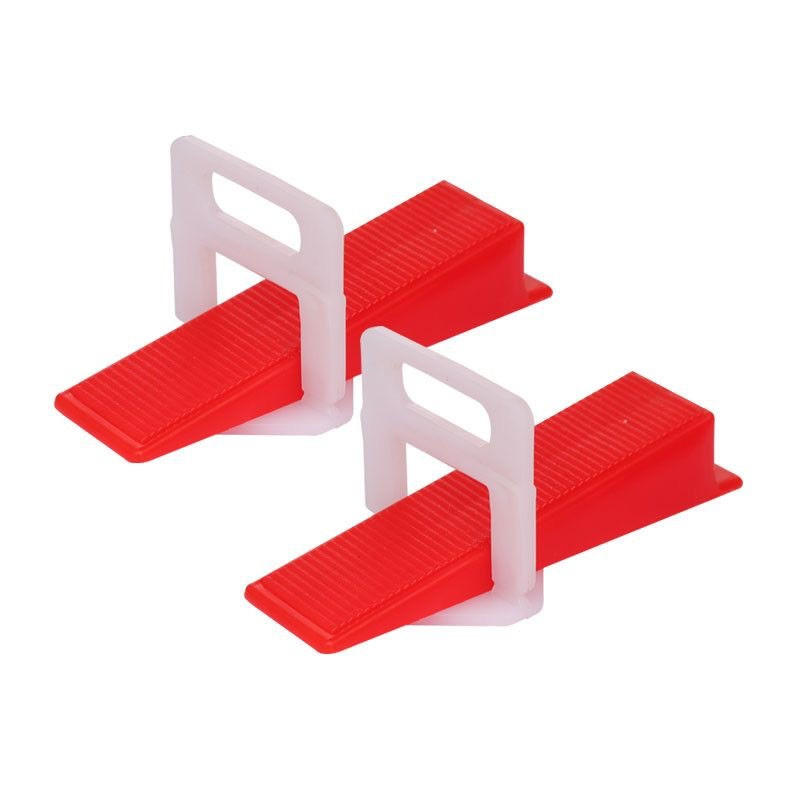 NIVELLIERSYSTEM – 400 Clips, 100 Keile (3–12 mm) - Rot, Kunststoff (8.5/2/1.5cm) - DCA