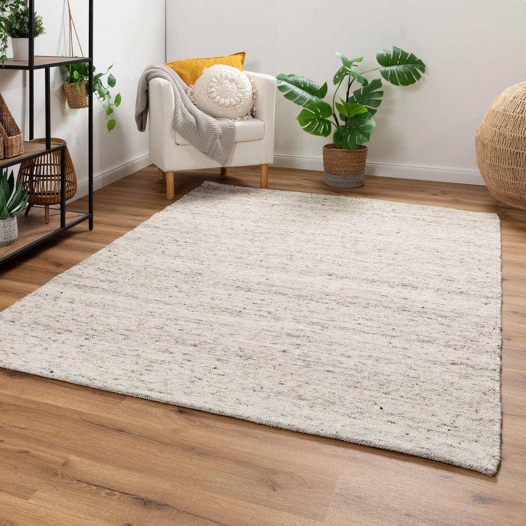 Thumbnail - Steffensmeier Flachgewebeteppich, Beige, Naturmaterialien, Uni, Rechteckig, 70x130 cm, beidseitig verwendbar, Teppiche &...