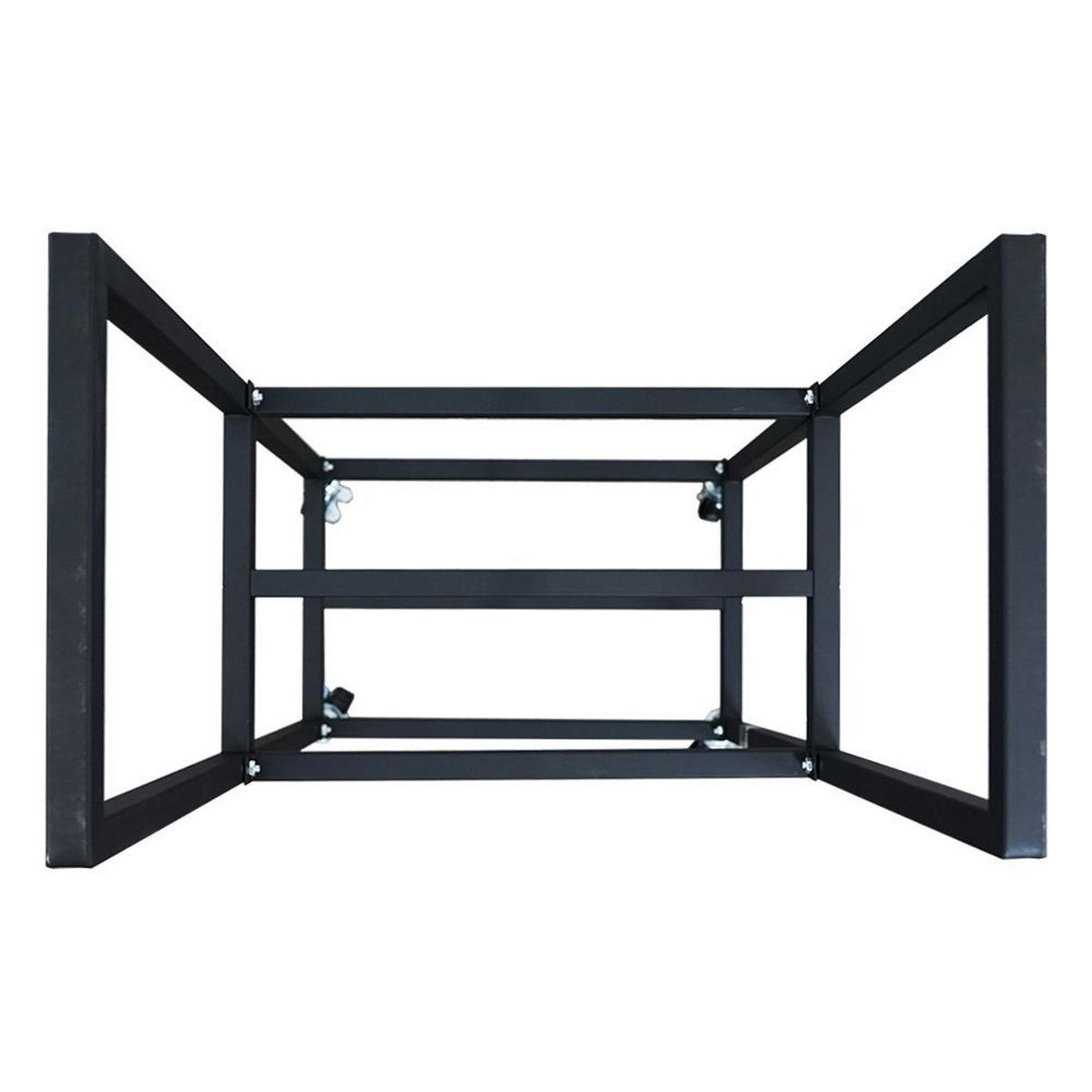 KAMINHOLZREGAL Phoenix innen & außen mit Rollen 82x44x28cm Schwarz - Schwarz, Metall (44/82/28cm) - PROREGAL