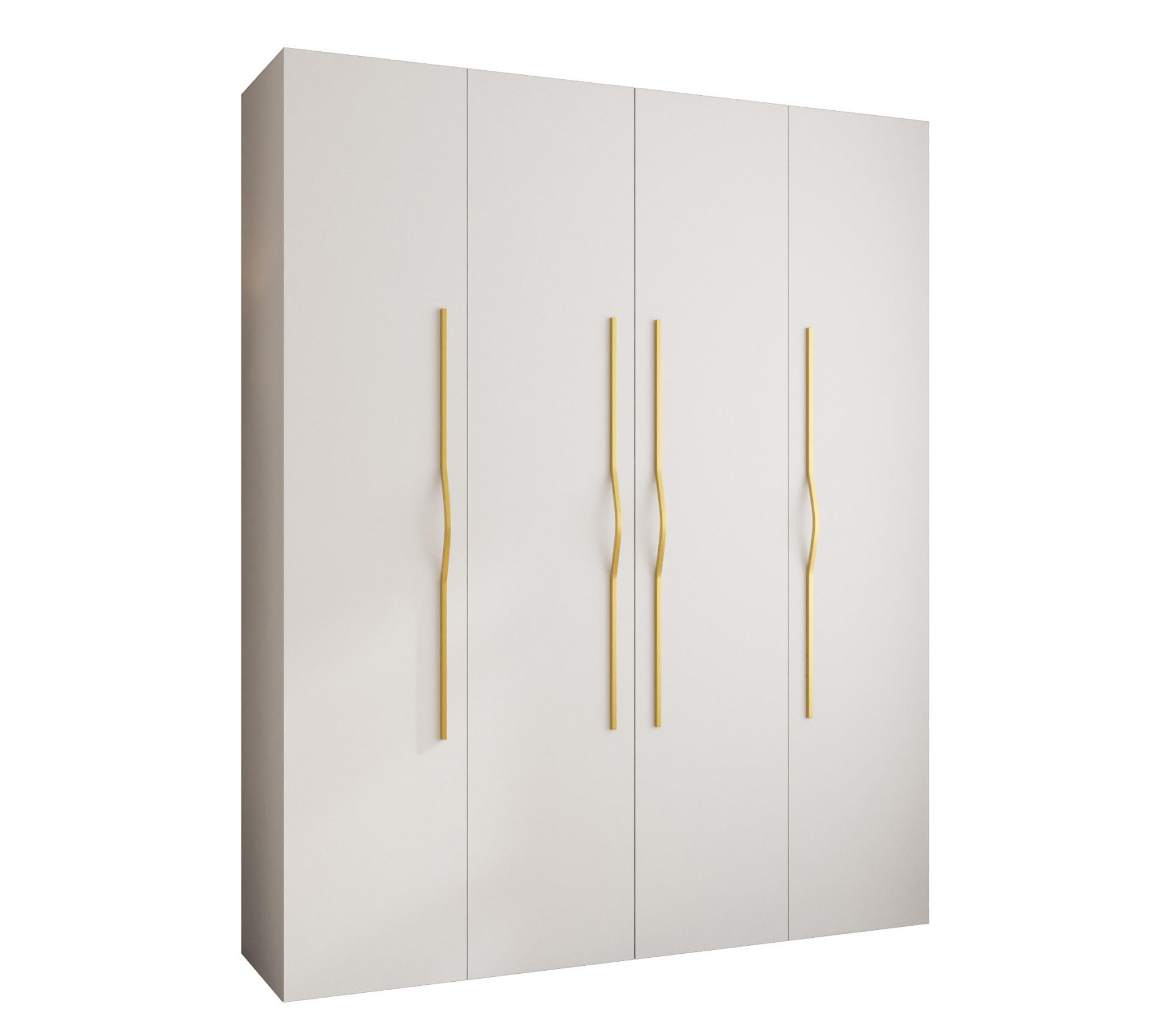 Abiks Möbel Drehtürenschrank Weiß, Gold 200x245.5x40 cm
