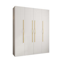 DREHTÜRENSCHRANK 245,5/200/40 4-türig - Goldfarben/Weiß, Holz/Metall (200/245.5/40cm) - Abiks Möbel