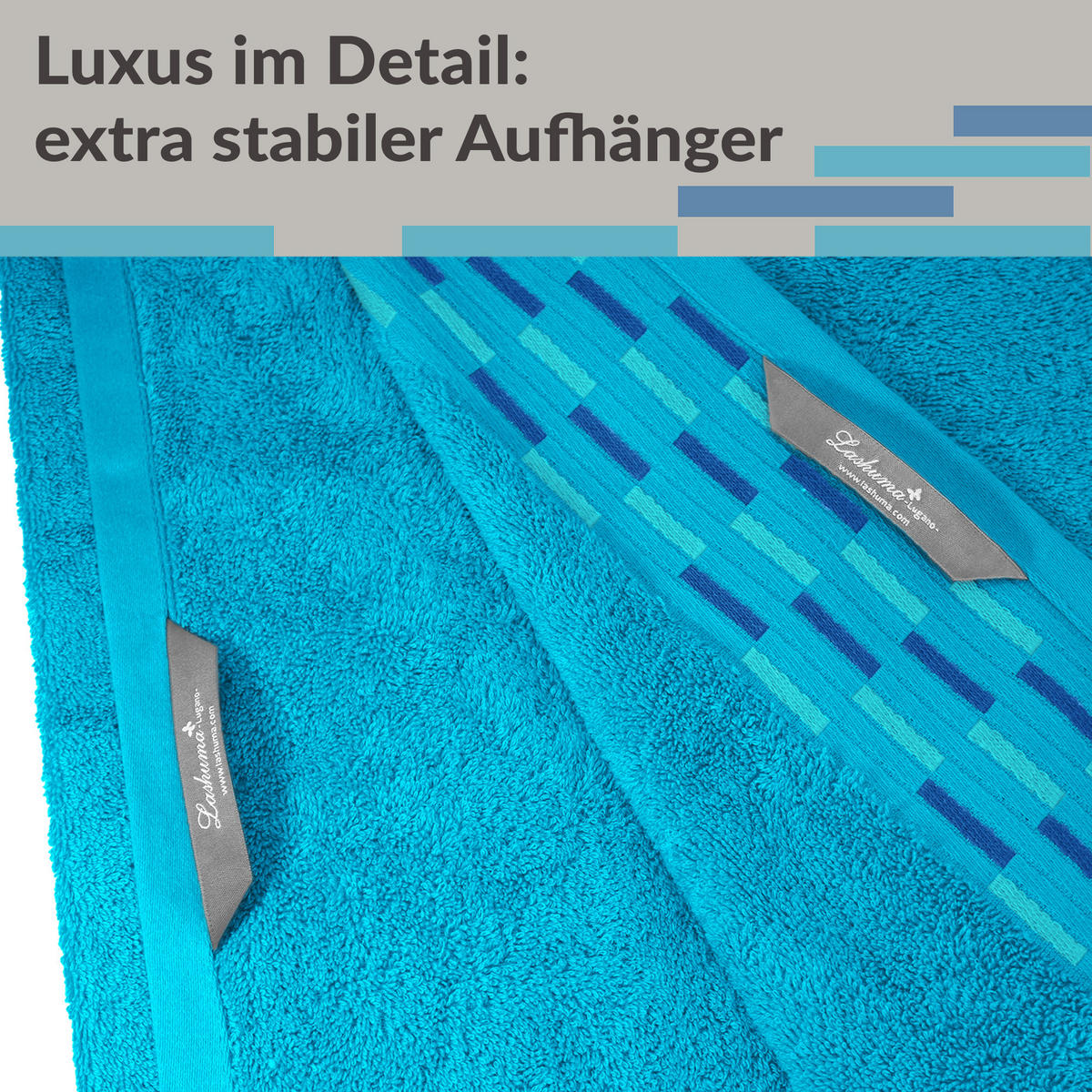 SAUNATUCH Lugano Aquamarin 80x200 cm - Blau, Textil (80/200cm) - Lashuma