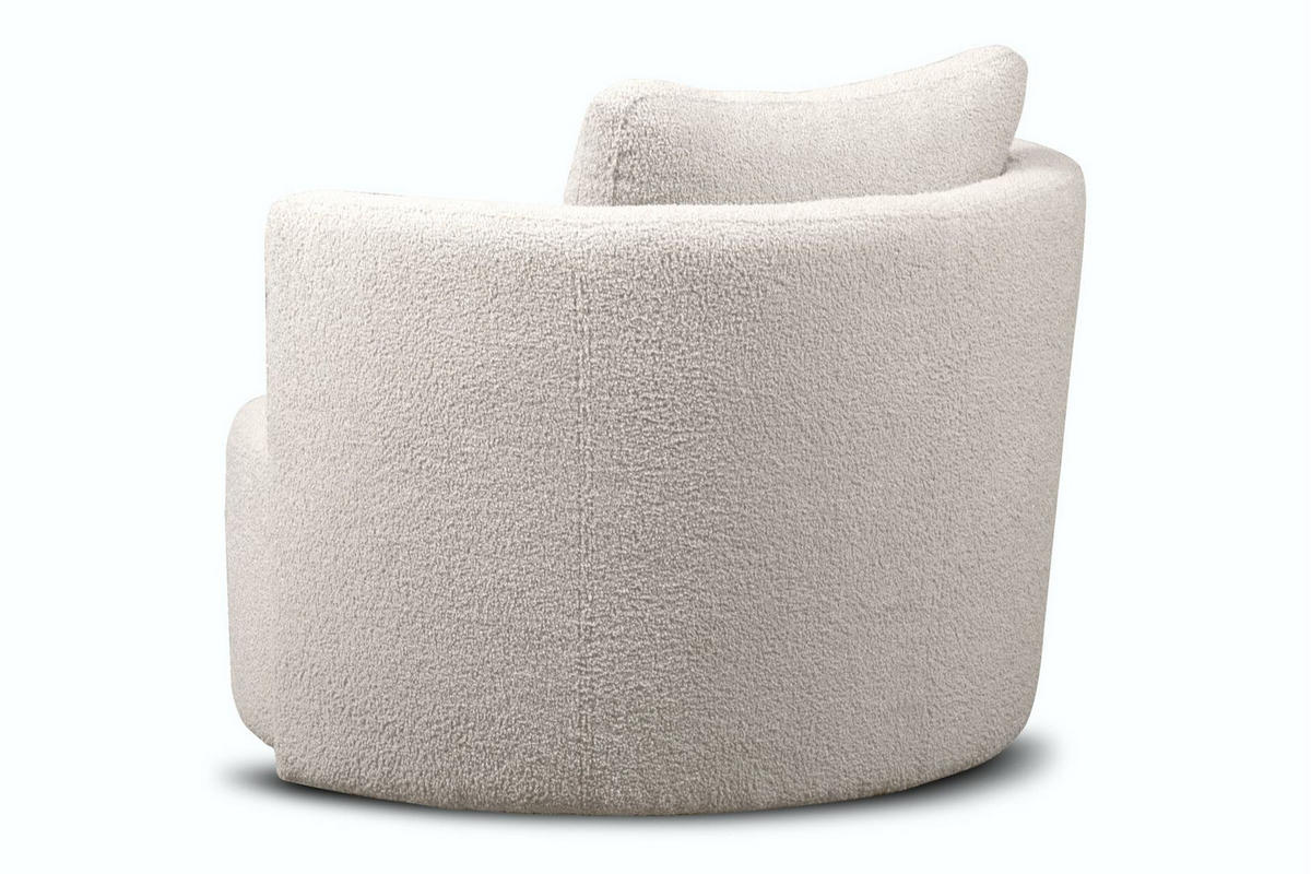 DREHSESSEL RAGGI 360° Drehfunktion mit inklusive dekorativem Kissen, Weiß - Weiß, Textil (92/75/94cm) - KONSIMO®