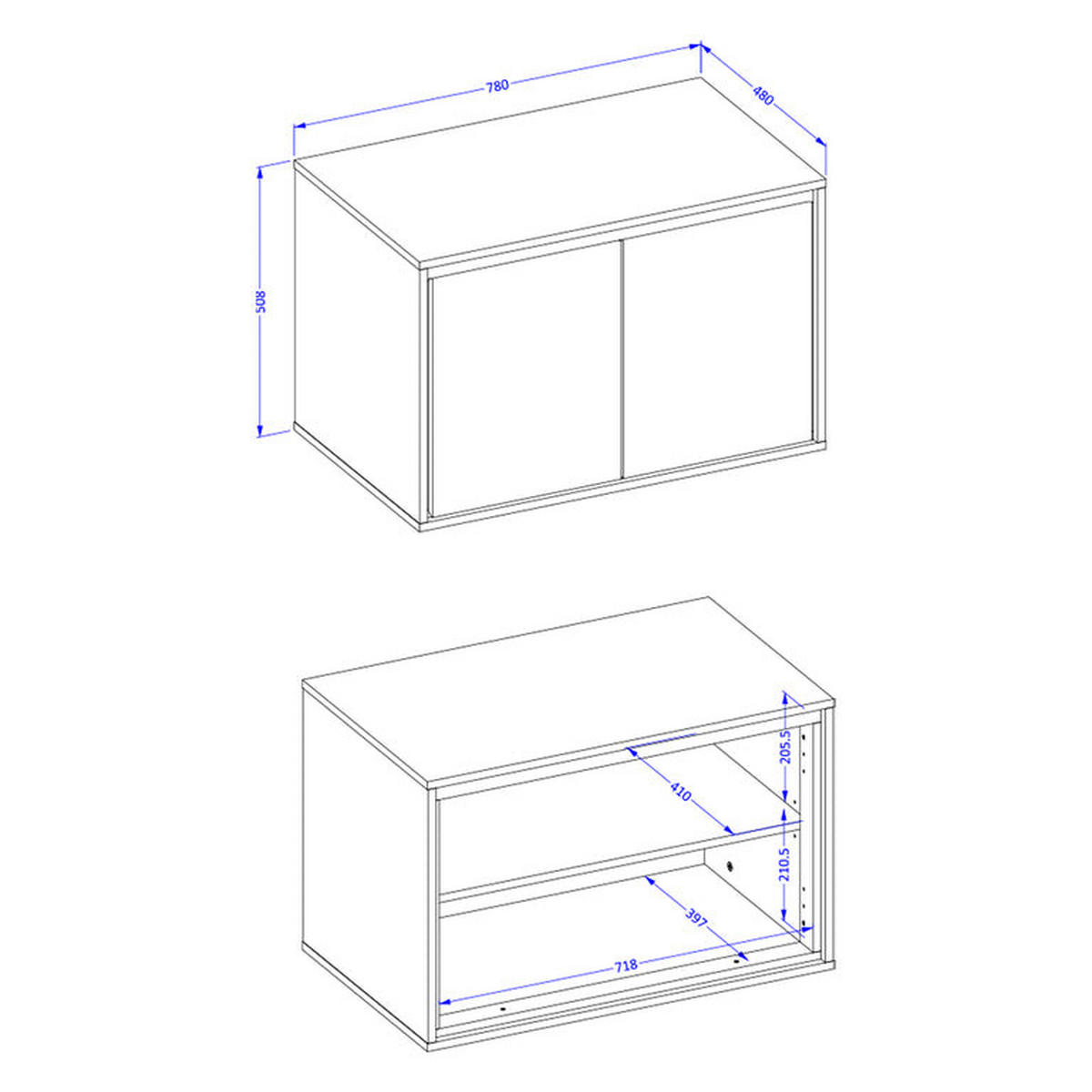 SKŘÍŇKA POD UMYVADLO 78cm Sophéa 2er-Set Bílá - bílá, kompozitní dřevo (78/50.8/48cm) - Petits-meubles