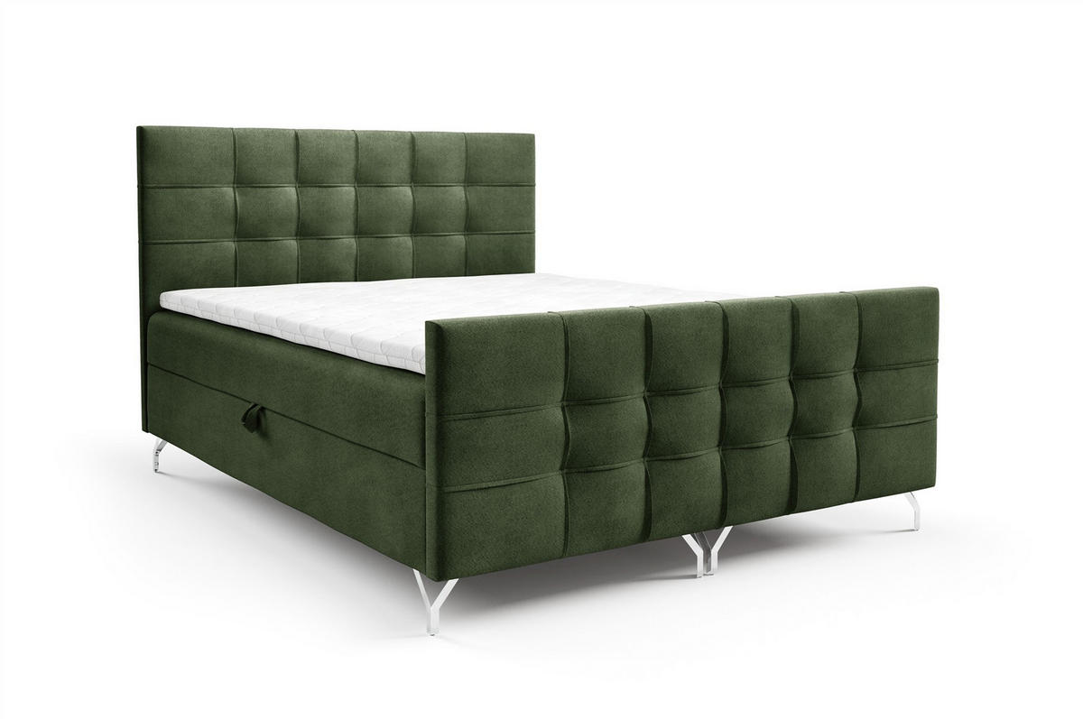 BOXBETT Perla - Grün, Holzwerkstoff/Textil (160/200cm) - Fun Möbel