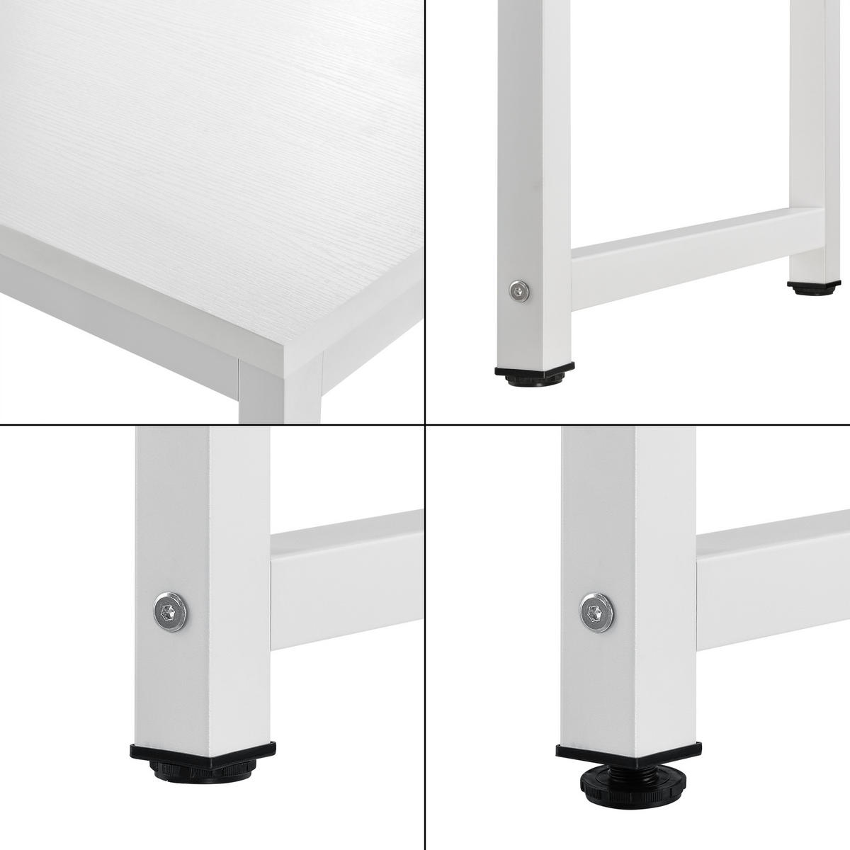 COMPUTERTISCH Herning - Weiß, Holzwerkstoff/Metall (60/120/75cm) - [en.casa]