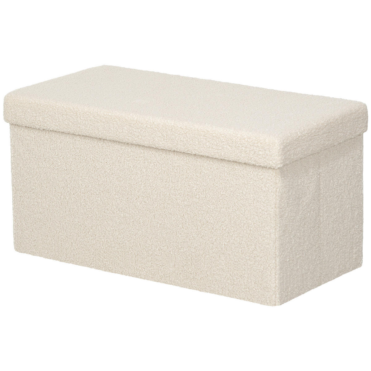 AUFBEWAHRUNGSHOCKER DE-07205 mit Stauraum und Deckel Cremeweiß - Creme, Holzwerkstoff (38/38/76cm) - ComfortXL