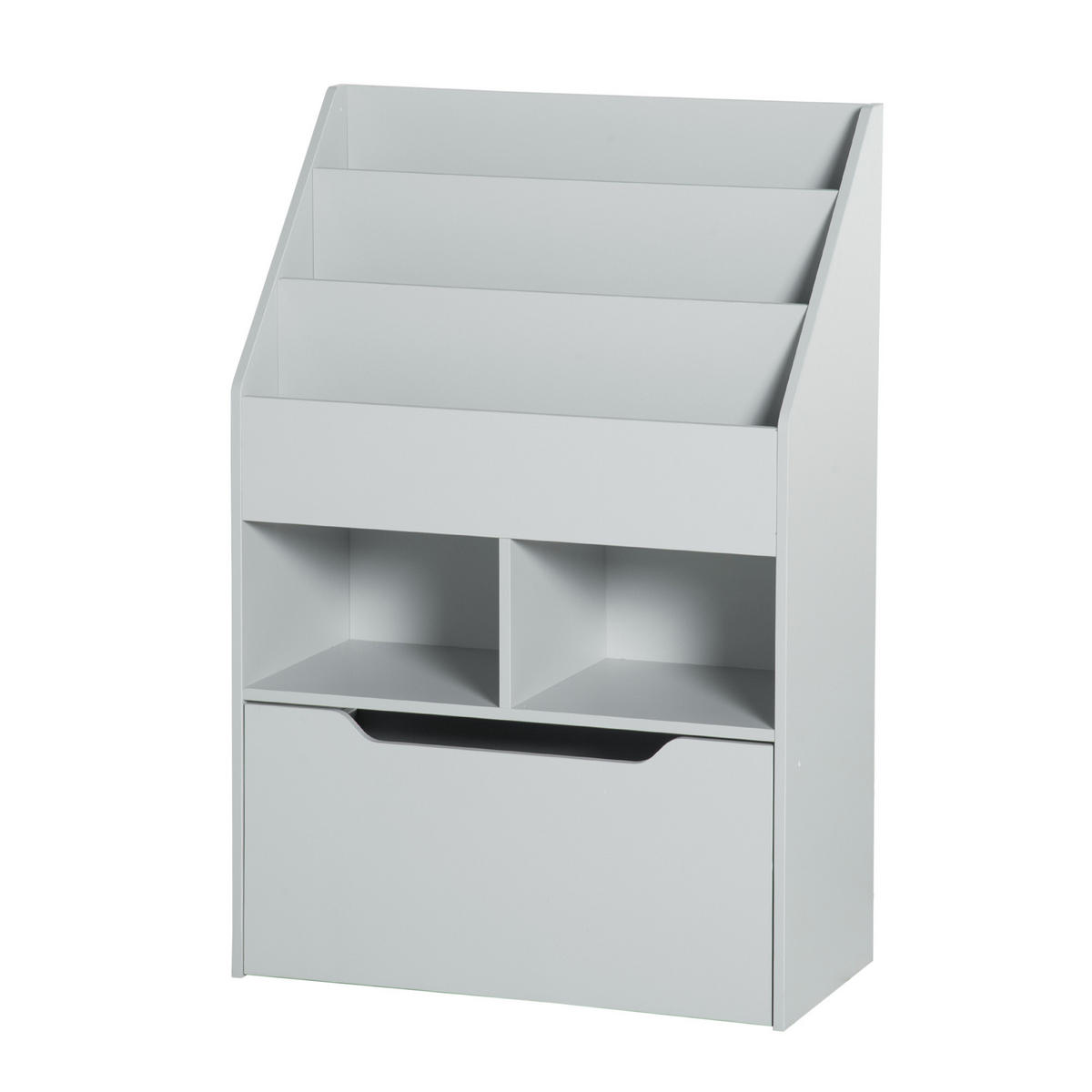 KINDERREGAL DE-17236 3 Ebenen, 2 Nischen & große Schublade Grau - Grau, Metall (60/90/29.9cm) - ComfortXL