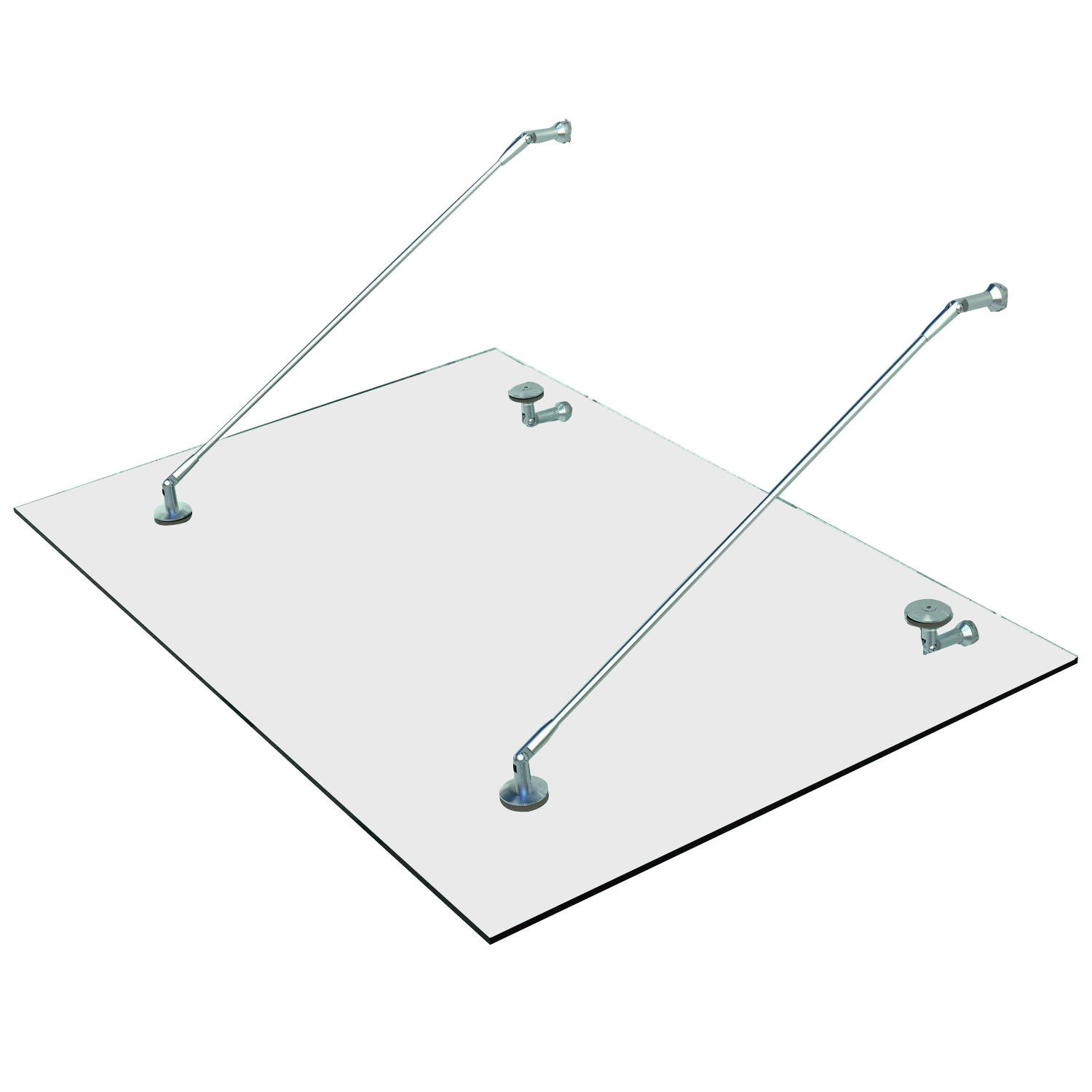 GLASVORDACH Edelstahl Gehärtetes Glas Transparent - Transparent, Metall (90/1/150cm) - HOMCOM