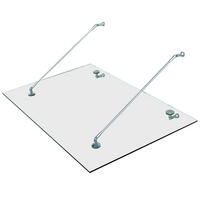 GLASVORDACH Edelstahl Gehärtetes Glas Transparent - Transparent, Metall (90/1/150cm) - HOMCOM