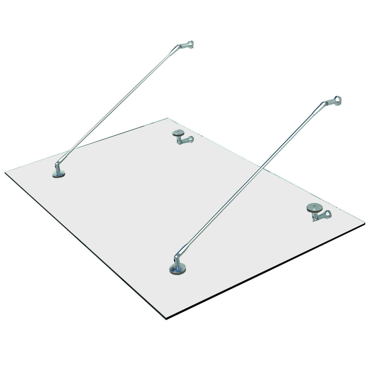 GLASVORDACH Edelstahl Gehärtetes Glas Transparent - Transparent, Metall (90/1/150cm) - HOMCOM