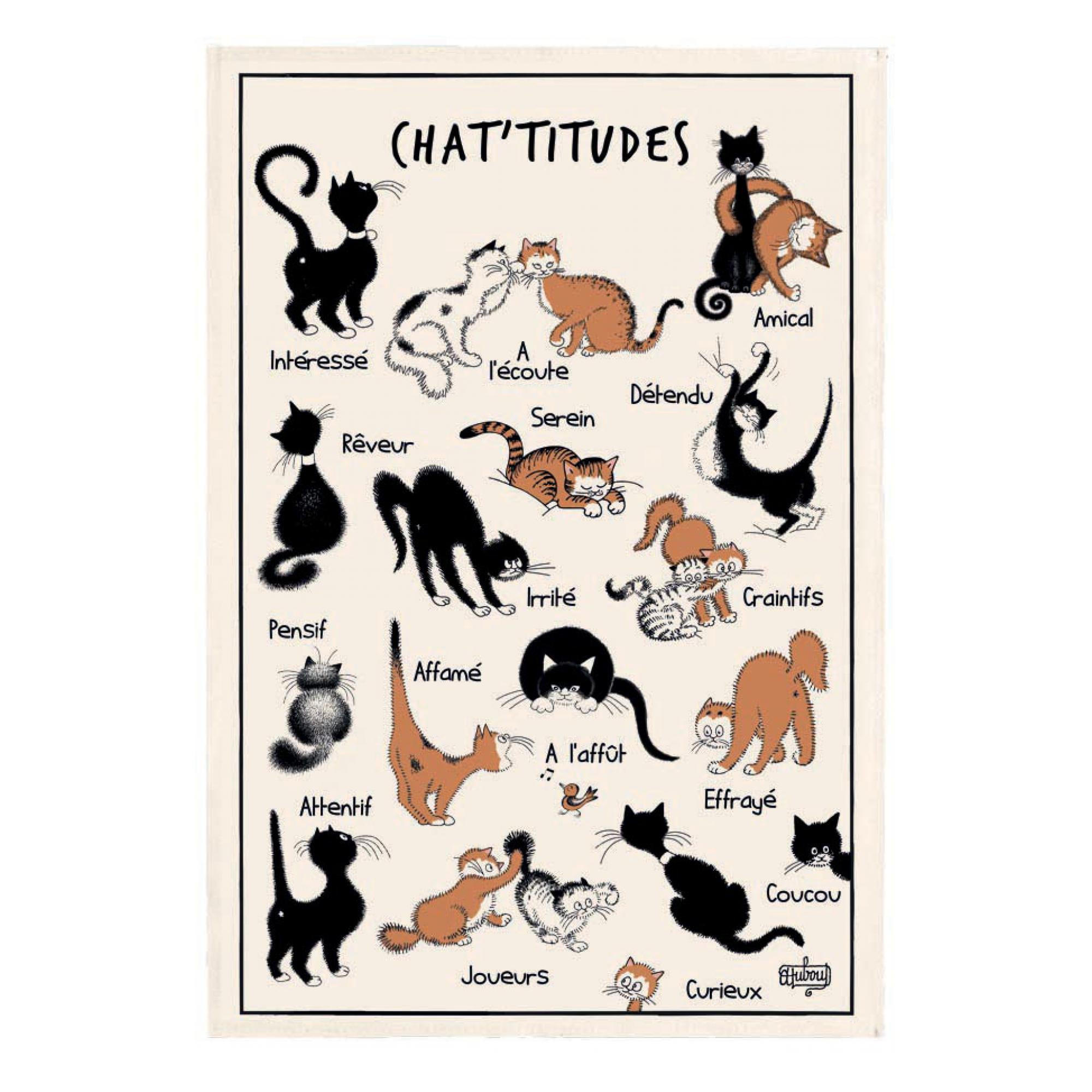 GESCHIRRTUCH Dubout Chat'tiudes ekrü 48 x 72 cm - Weiß, Textil (48/72cm) - Winkler