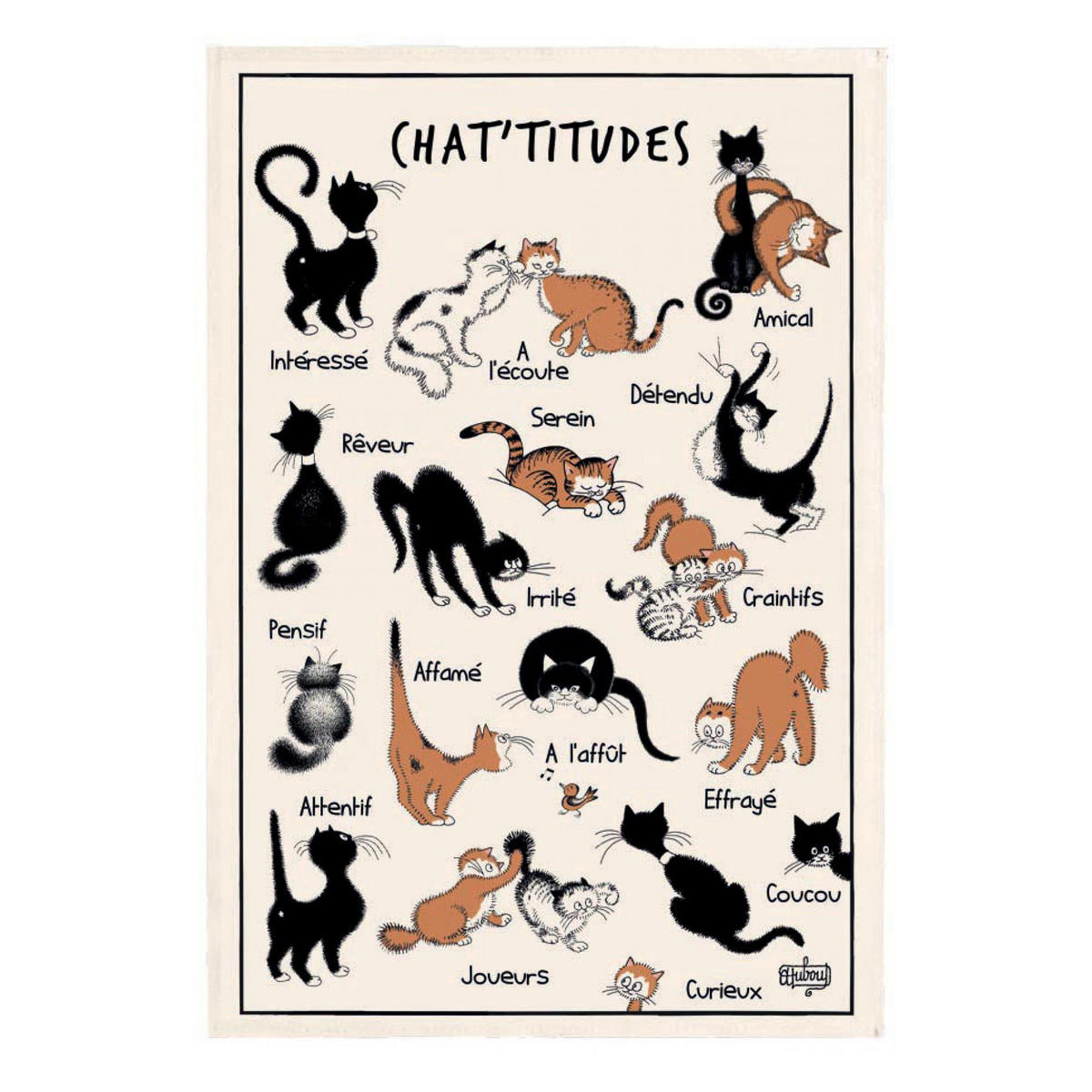 GESCHIRRTUCH Dubout Chat'tiudes ekrü 48 x 72 cm - Weiß, Textil (48/72cm) - Winkler