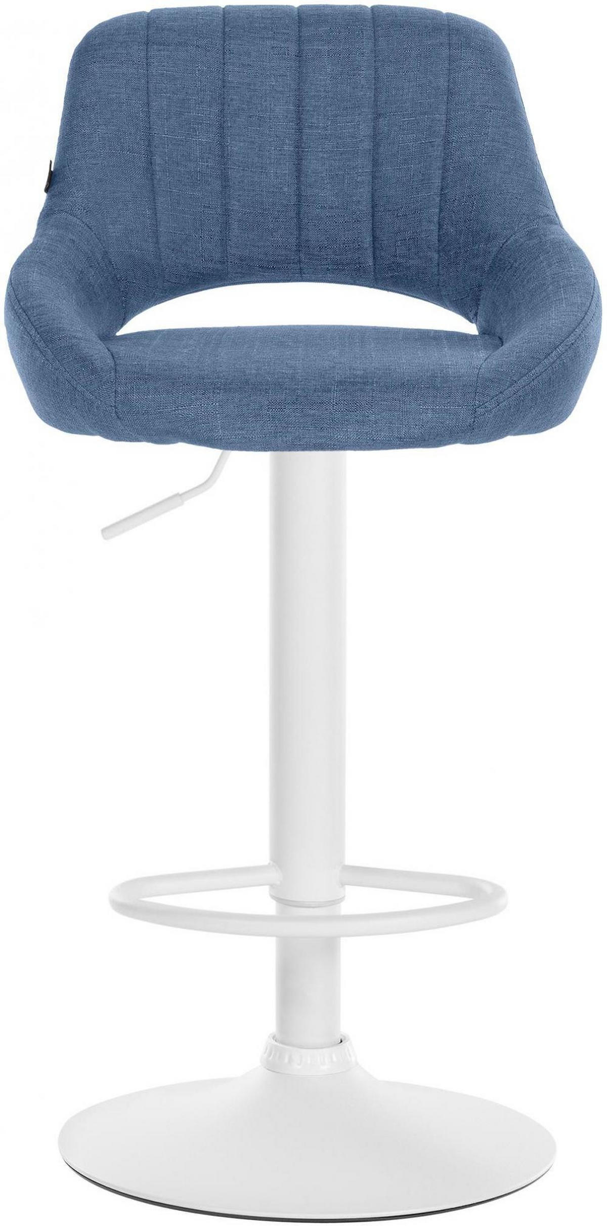 BARHOCKER Stoff Blau - Blau/Weiß, Textil/Metall (46.5/85/48cm) - CLP