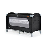 REISEBETT Skyglow 2 Ebenen schwarz Räder Matratze Seiteneingang Tasche Bremsen - Schwarz, Kunststoff (60/120cm) - Cangaroo