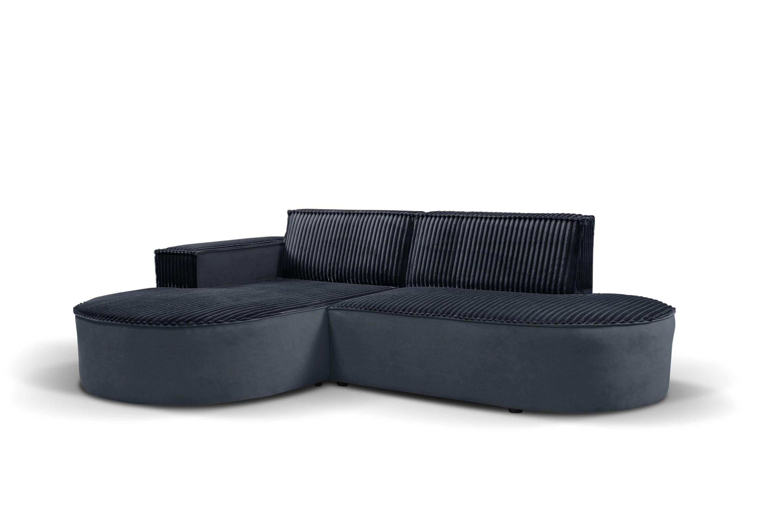 ECKSOFA L-förmiges Modena Soft Schwarz Links - Schwarz, Holz (165/236cm) - Kaiser Möbel