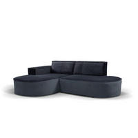 ECKSOFA L-förmiges Modena Soft Schwarz Links - Schwarz, Holz (165/236cm) - Kaiser Möbel