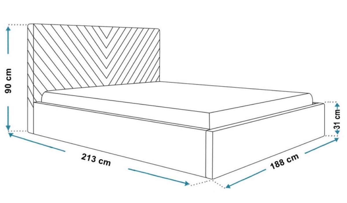 BETT Grau OLDO 8 Mit Bettkasten Stoff Jasmine 96 Grafit 180x200 cm - Schwarz/Graphitfarben, Textil (180/200cm) - Sepro Meble