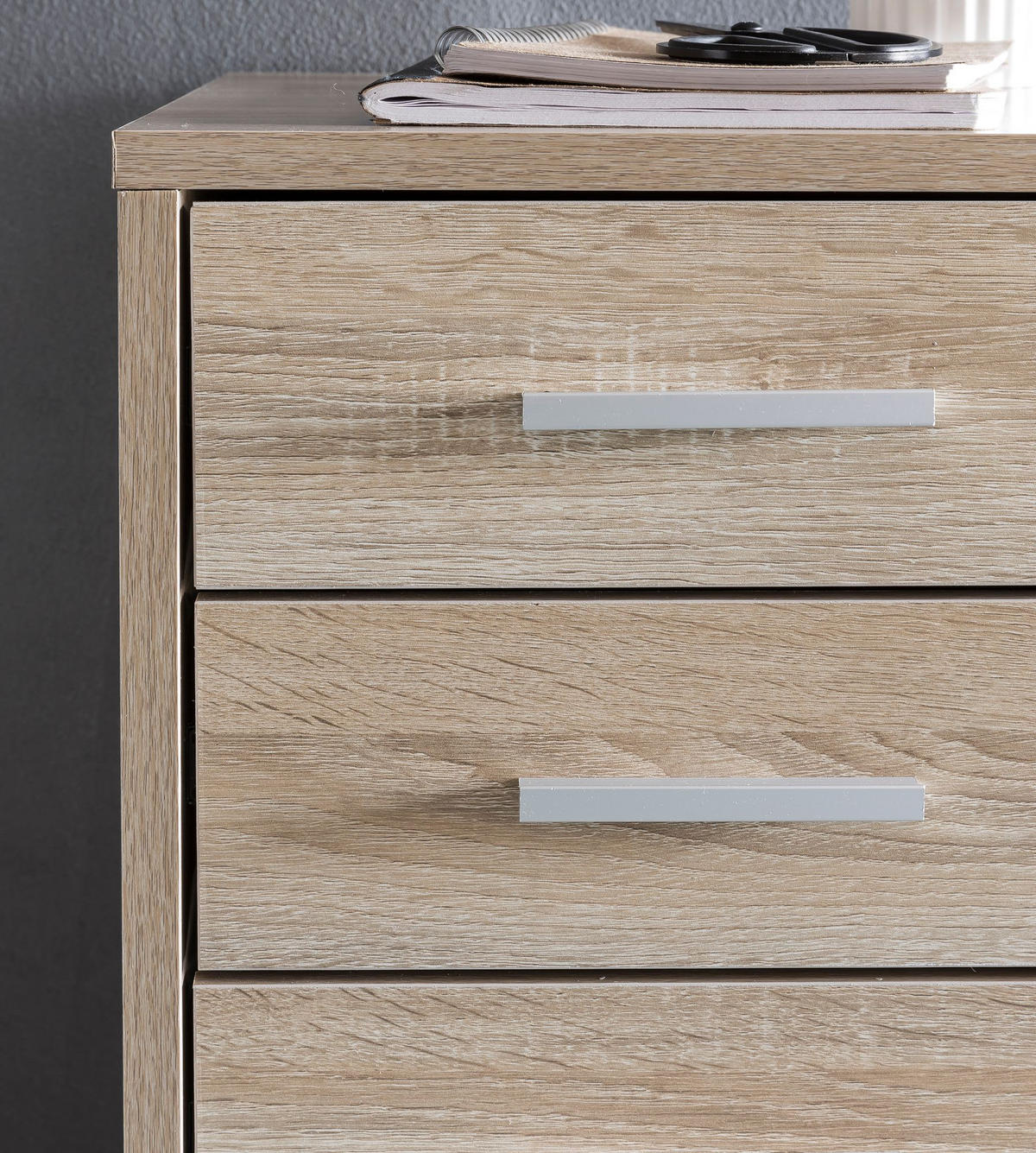 SCHUBLADENSCHRANK Holz 5 Schubladen Mit Rollen ITTER, Beige 33x38x63 cm - Beige/Schwarz, Holz/Kunststoff (33/63/38cm) - KADIMA DESIGN