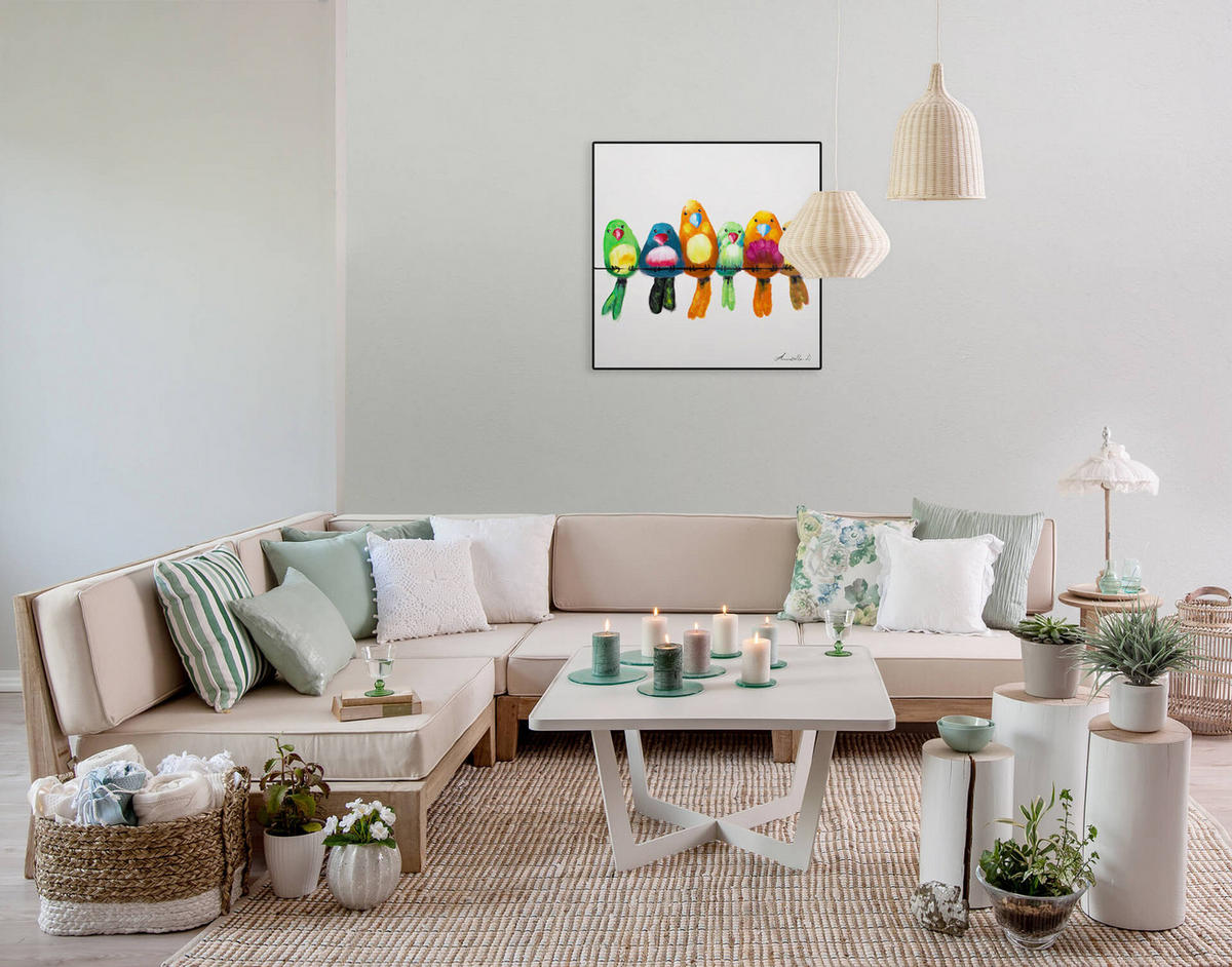 ÖLGEMÄLDE 60/60 cm - Beige, Holz/Textil (60/60cm) - KUNSTLOFT