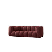 COUCH Dreisitzer-Sofa Grand Modular Stoff Haga Rotwein - Rot, Holz (230/70/91cm) - Kaiser Möbel