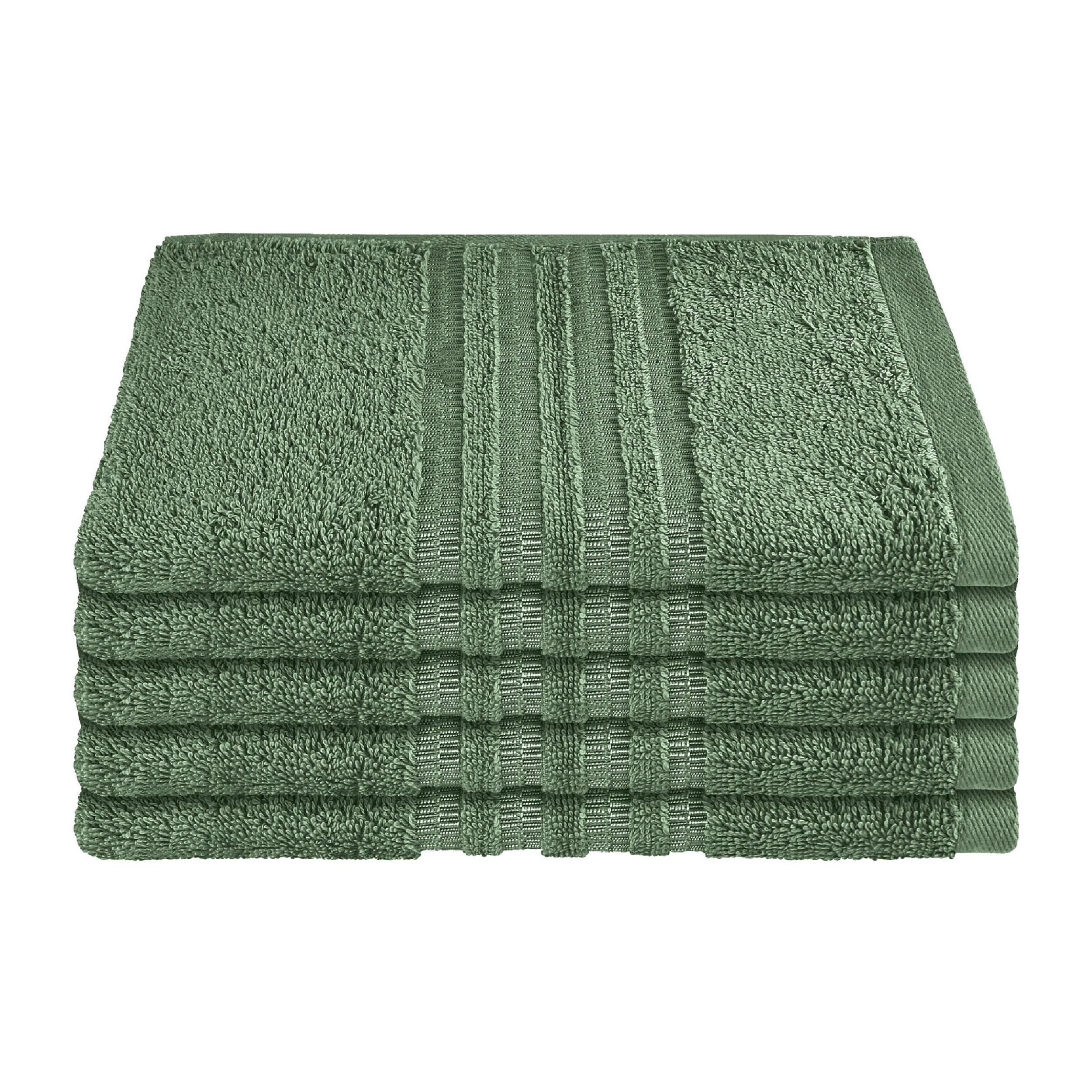 GÄSTETUCHSET Milano - 5-teilig - 30 x 50 cm - Dunkelgrün - Dunkelgrün, Textil (30/50cm) - SCHIESSER