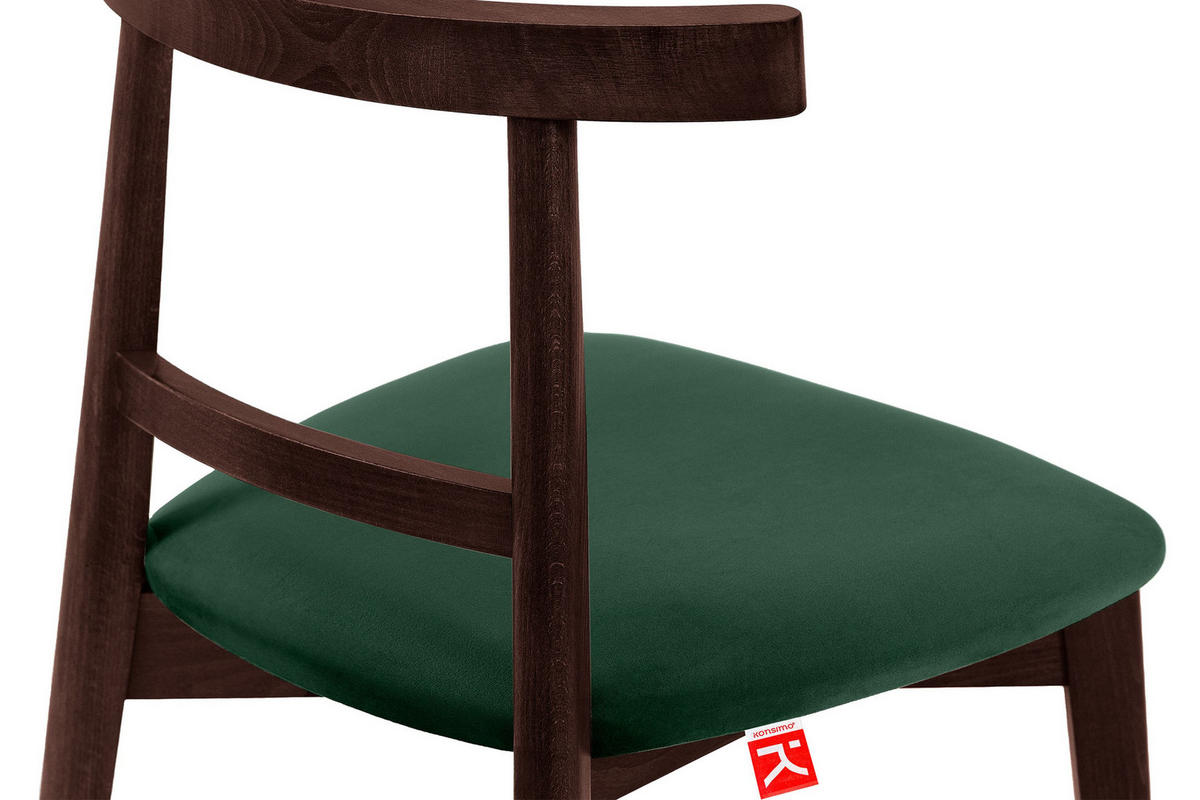 ESSTISCHSTÜHLE LILIO 2 St Vintage, Dunkelgrün / Mahagoni - Dunkelgrün, Holz/Textil (47/76/45cm) - KONSIMO®
