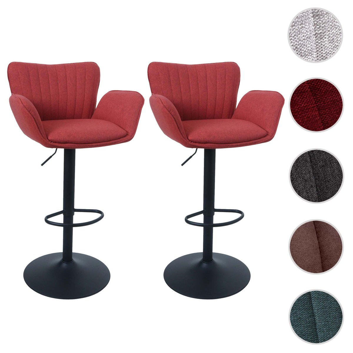 BARHOCKER Rot - Rot, Textil (50/110/45cm) - MCW