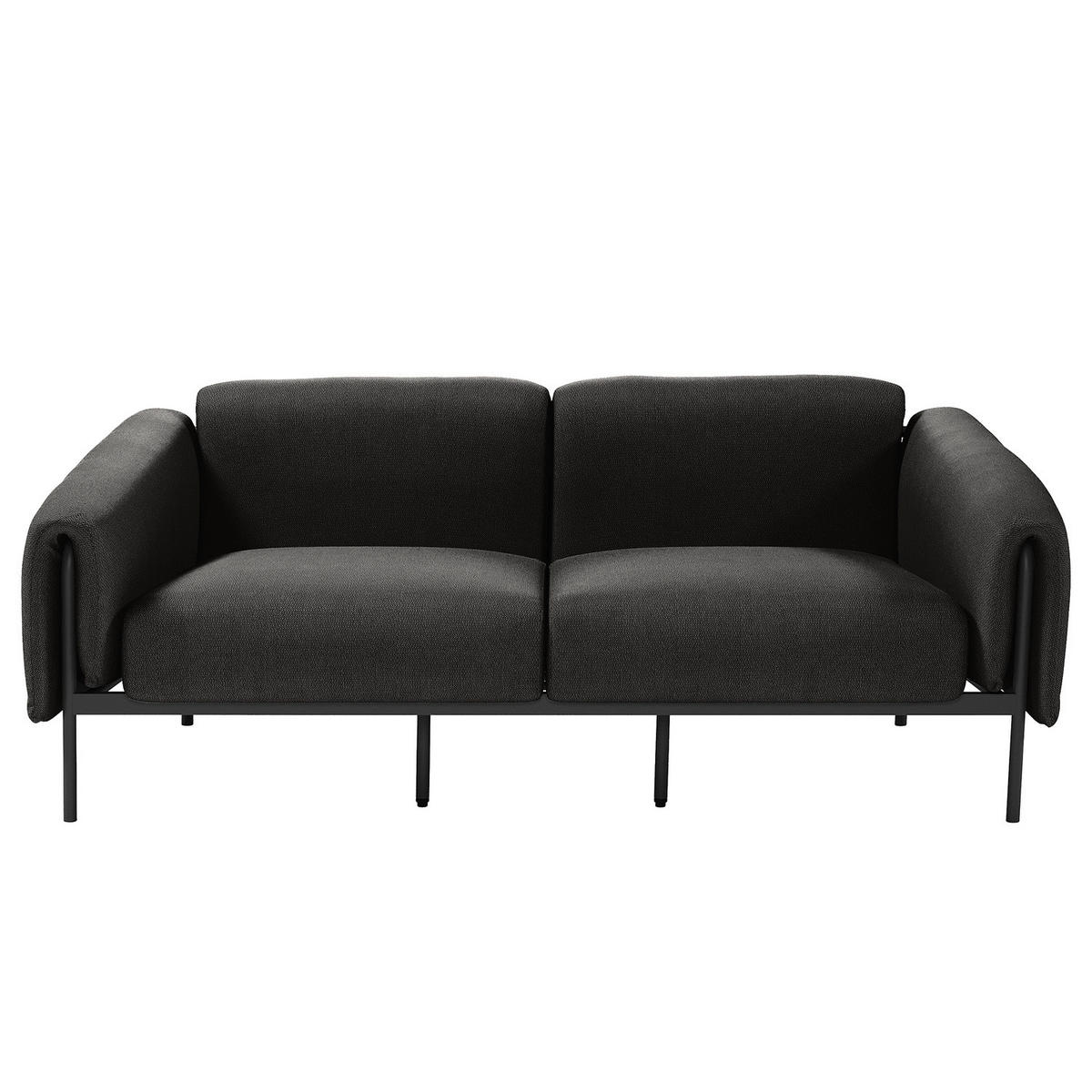 2-SITZER OUTDOOR-SOFA - Schwarz, Textil/Metall (184/70/98cm) - home24