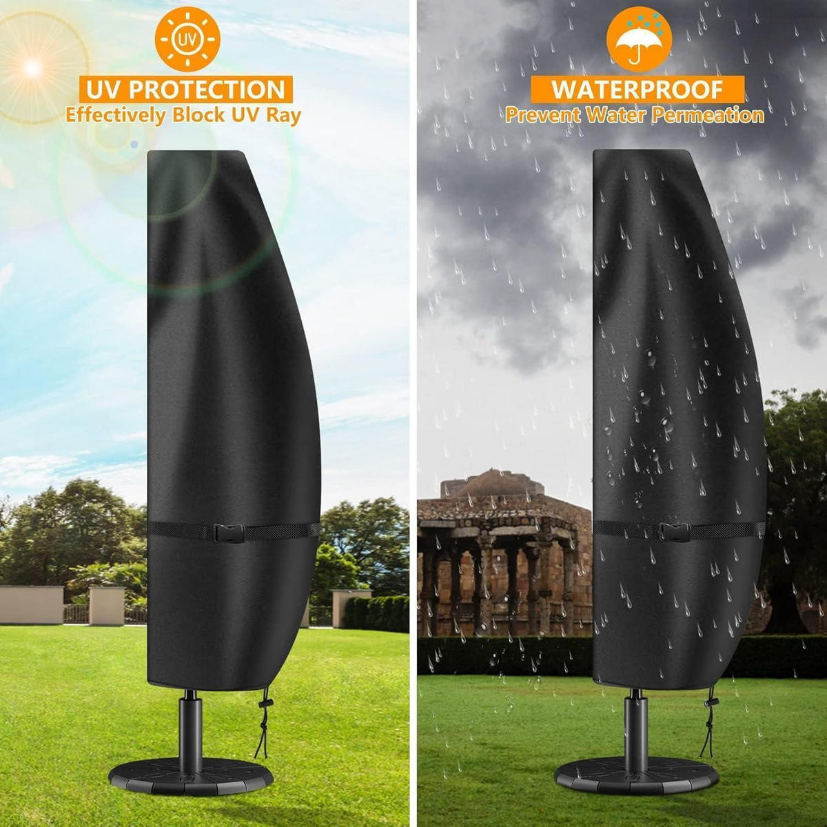 SONNENSCHIRM Schutzhülle 280 cm Wasserdicht 420D Oxford - Schwarz, Kunststoff (45/280/80cm)