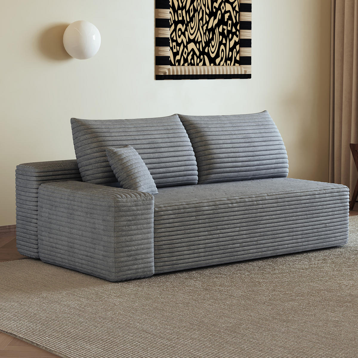 SOFAELEMENT DE-34752 linke mit Cordbezug Grau - Grau, Textil (95/83/175cm) - ComfortXL