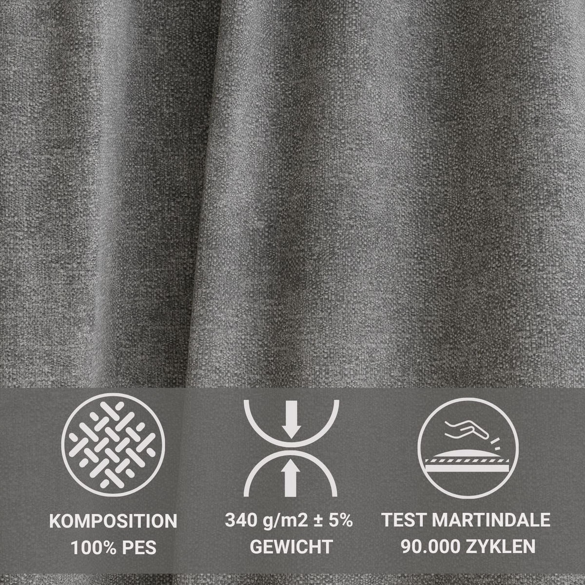 BOXSPRINGBETT Fatu 140/200 cm, in Grau, Bettkasten, Matratze, Topper - Schwarz/Grau, Holz/Holzwerkstoff (140/200cm) - Maison de Reve