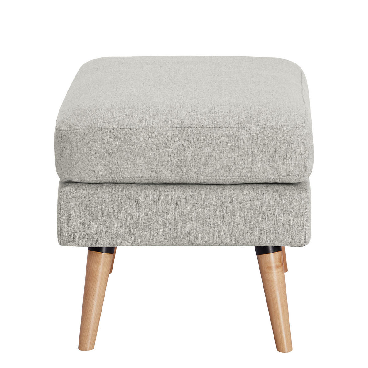 POLSTERHOCKER - Hellgrau, Birkenholz/Textil (72/47/49cm) - home24