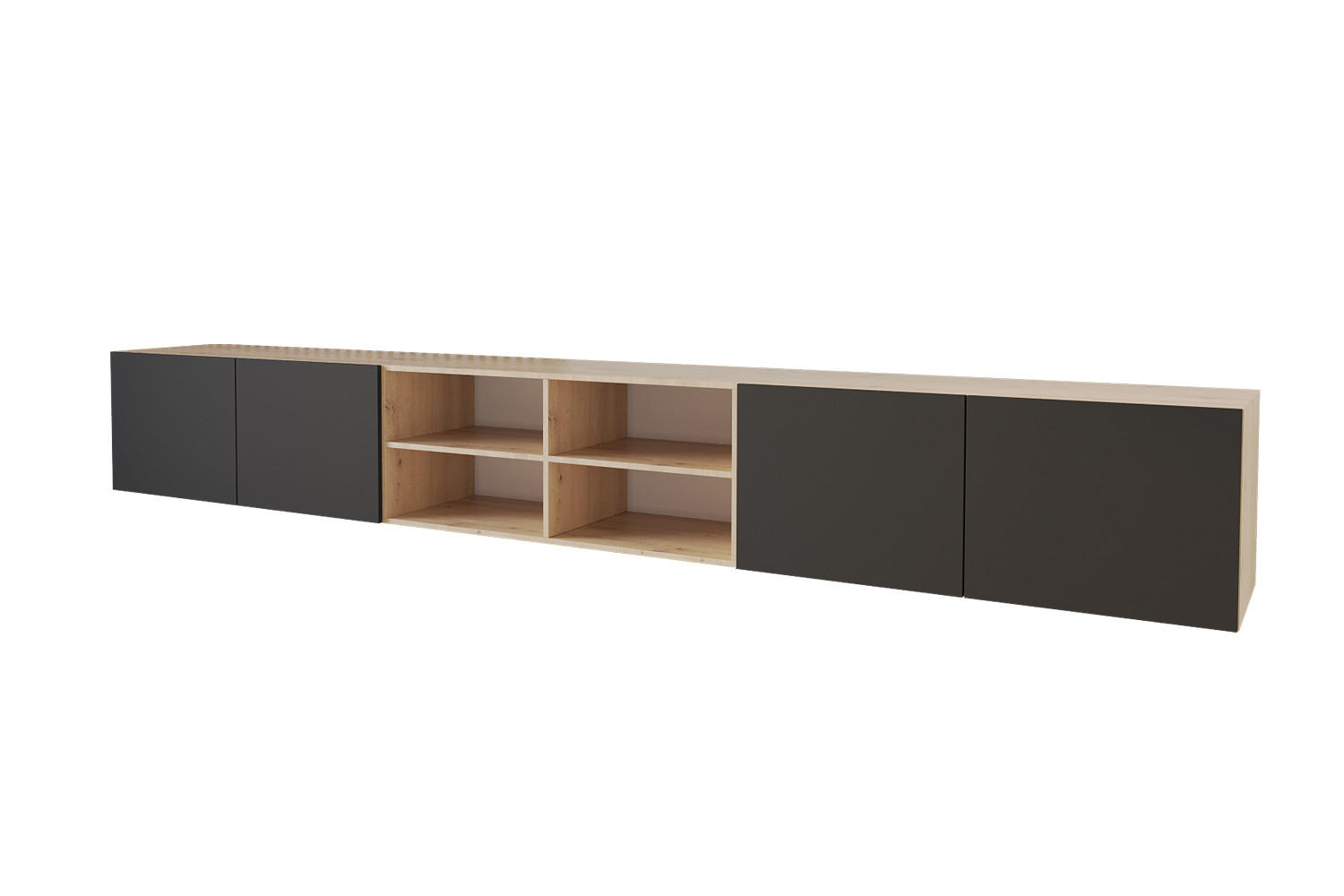 ALTDECOR NÍZKÁ komoda ELIO-W 3x100x40x40 cm – Artisan / černá