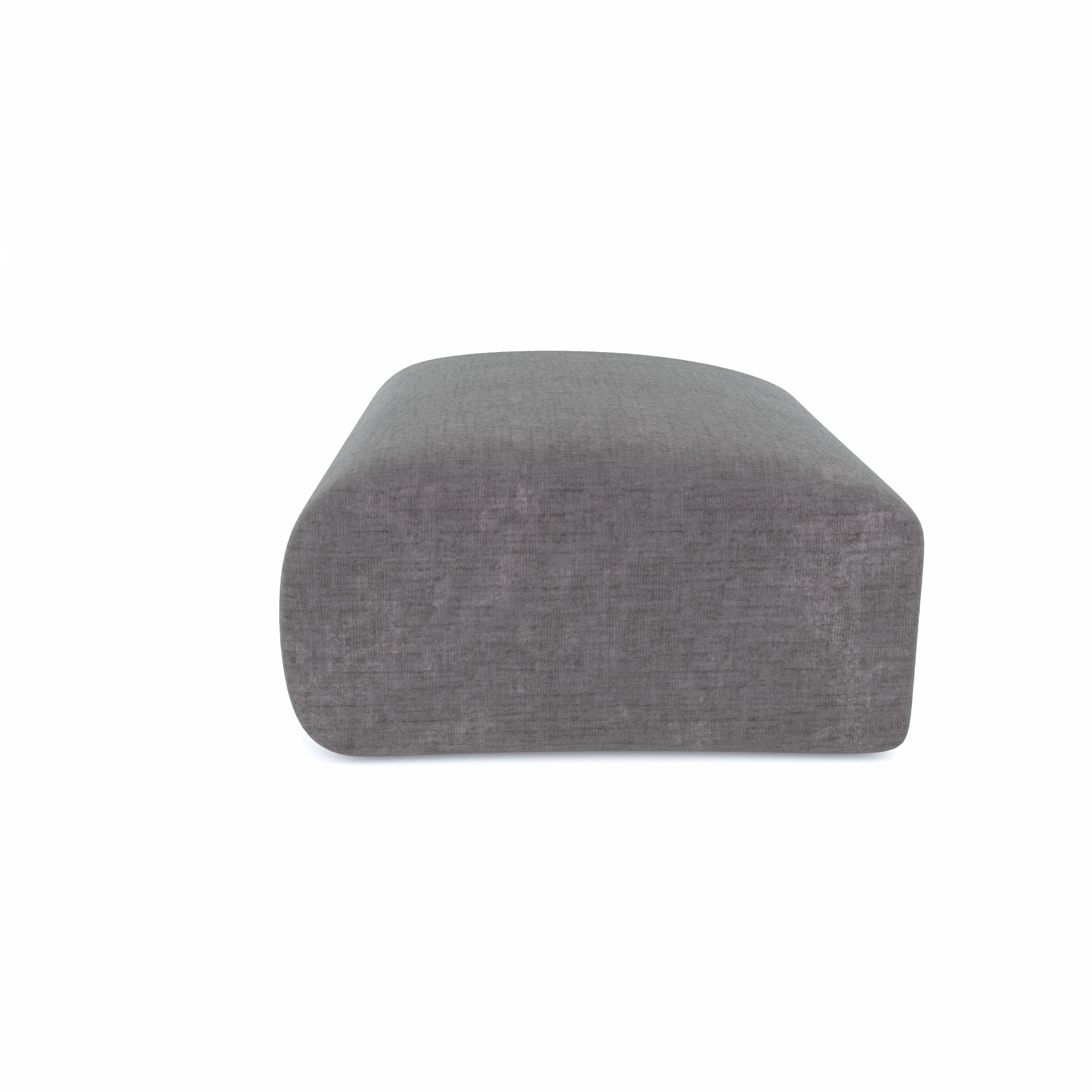 HOCKER Texturierter Samt Grau 75cm - Grau, Textil (75/45/75cm) - Sia Home