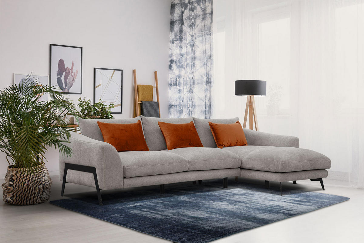 ECKSOFA WINTER 4-Sitzer, taupe - Taupe/Schwarz, Holzwerkstoff/Textil (293/172cm) - Courtois Laville