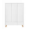 KINDERKLEIDERSCHRANK Zara_3, 3-türig – ideal für das Kinderzimmer - Weiß, Holzwerkstoff (136/176/51cm) - RAUMHIRSCH FURNITURE