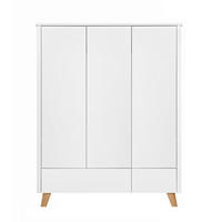 KINDERKLEIDERSCHRANK Zara_3, 3-türig – ideal für das Kinderzimmer - Weiß, Holzwerkstoff (136/176/51cm) - RAUMHIRSCH FURNITURE