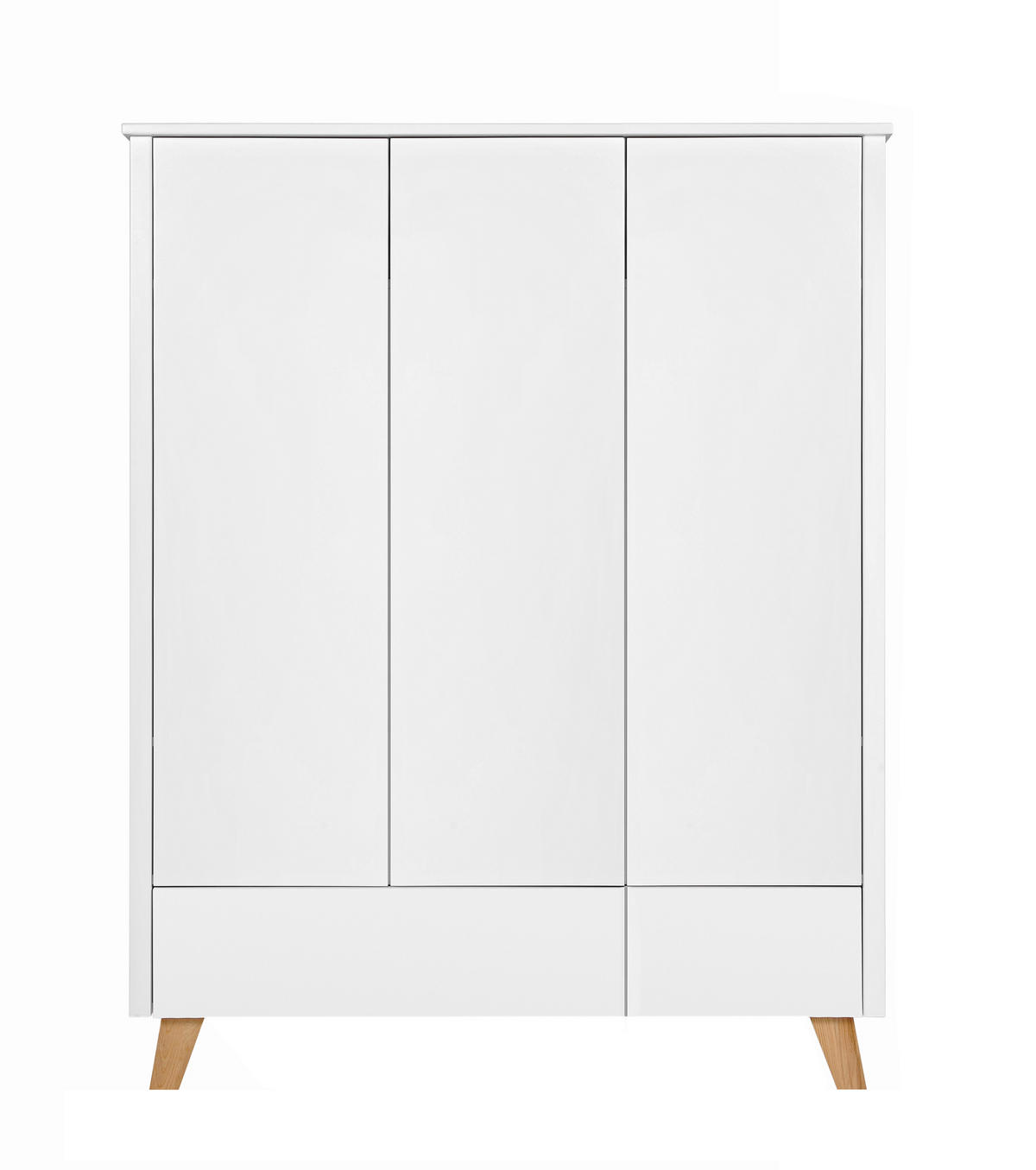 KINDERKLEIDERSCHRANK Zara_3, 3-türig – ideal für das Kinderzimmer - Weiß, Holzwerkstoff (136/176/51cm) - RAUMHIRSCH FURNITURE